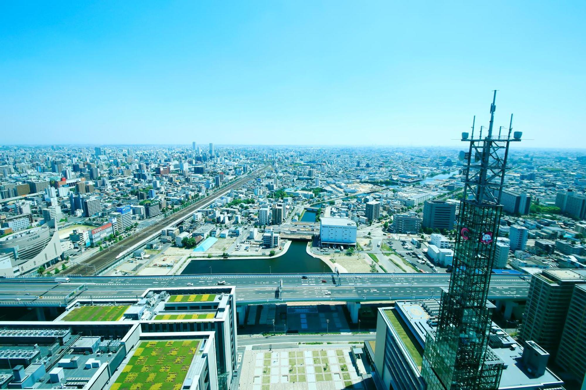 Nagoya Prince Hotel Sky Tower Exteriér fotografie View of the city from the top of the hotel